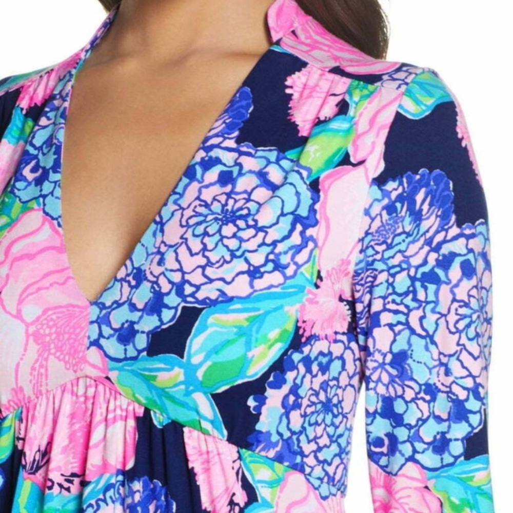 Lilly Pulitzer Martinique Tiered Maxi Dress Long Sleeve Hey Hey Bouquet XXS - Picture 4 of 16